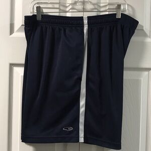 Champion Men's Dark Blue and White Athletic Shorts